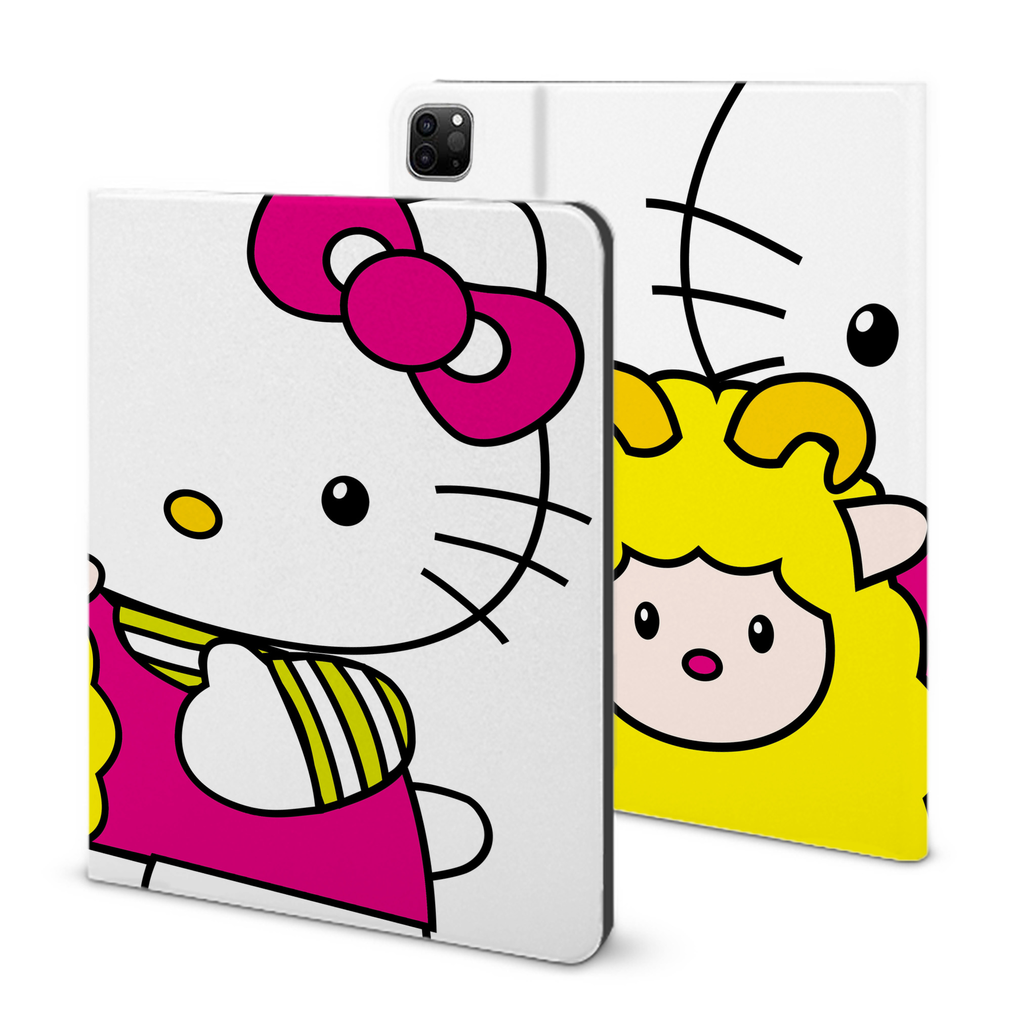 （画像用） Hello Kitty ハローキティ IPad ケース ブック型 PUレザー TPU 耐衝撃 軽量 薄型 ペン収納なし 全面保護 IPad 各モデル対応